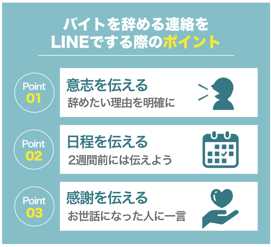 バイトを辞める連絡をLINEでする際のポイント