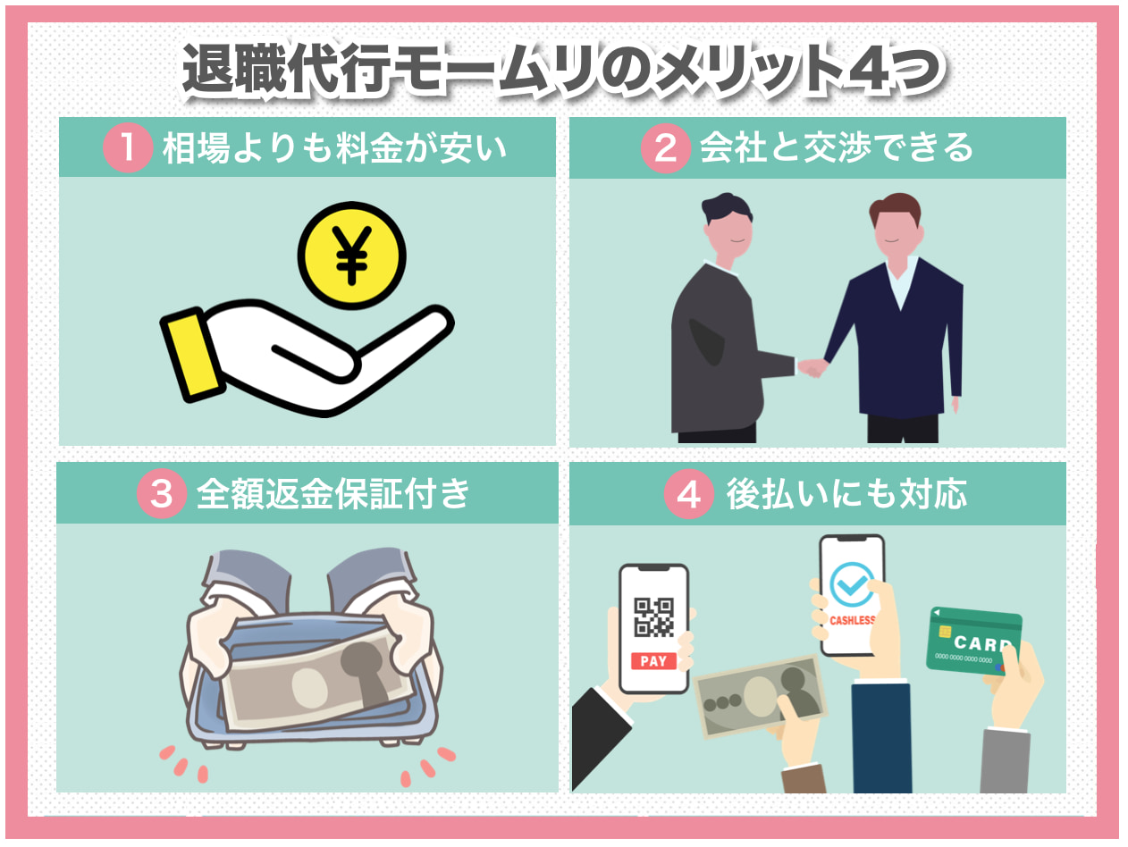 退職代行モームリのメリット4つ