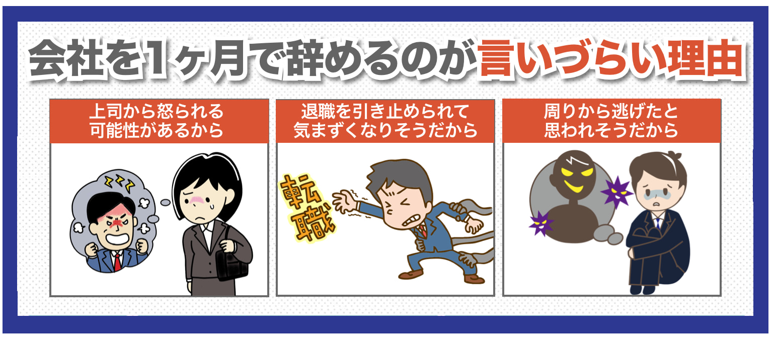 会社を1ヶ月で辞めるのが言いづらい理由3つ