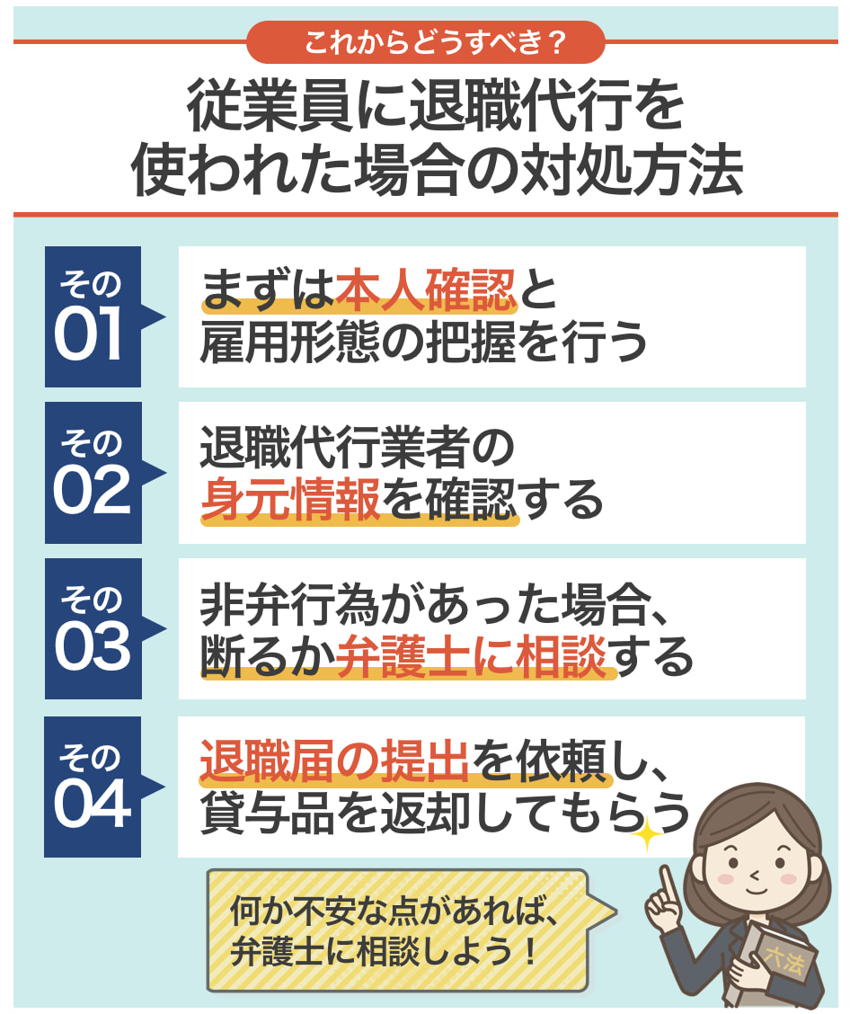 従業員に退職代行を使われた場合の対処方法