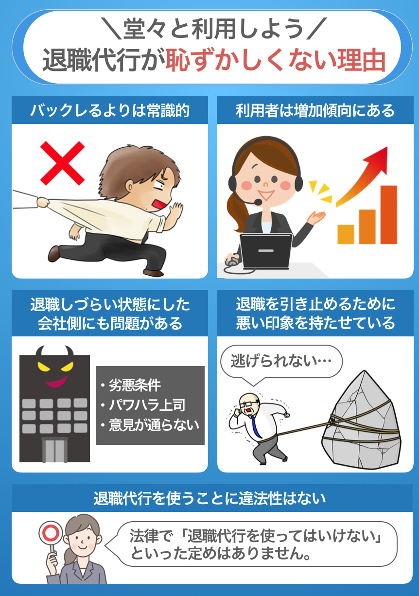 退職代行は恥ずかしくない！堂々と利用してOKな理由