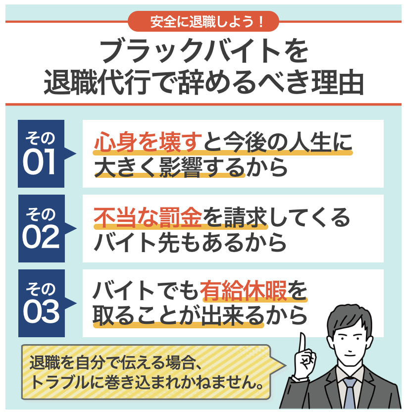 ブラックバイトを退職代行で辞めるべき理由をご紹介