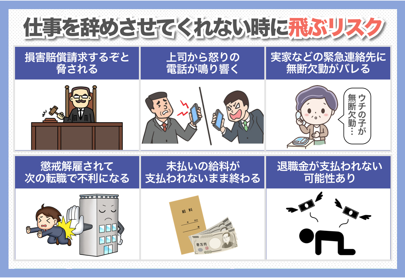 仕事を辞めさせてくれない時に飛ぶ・バックレる6つのリスク