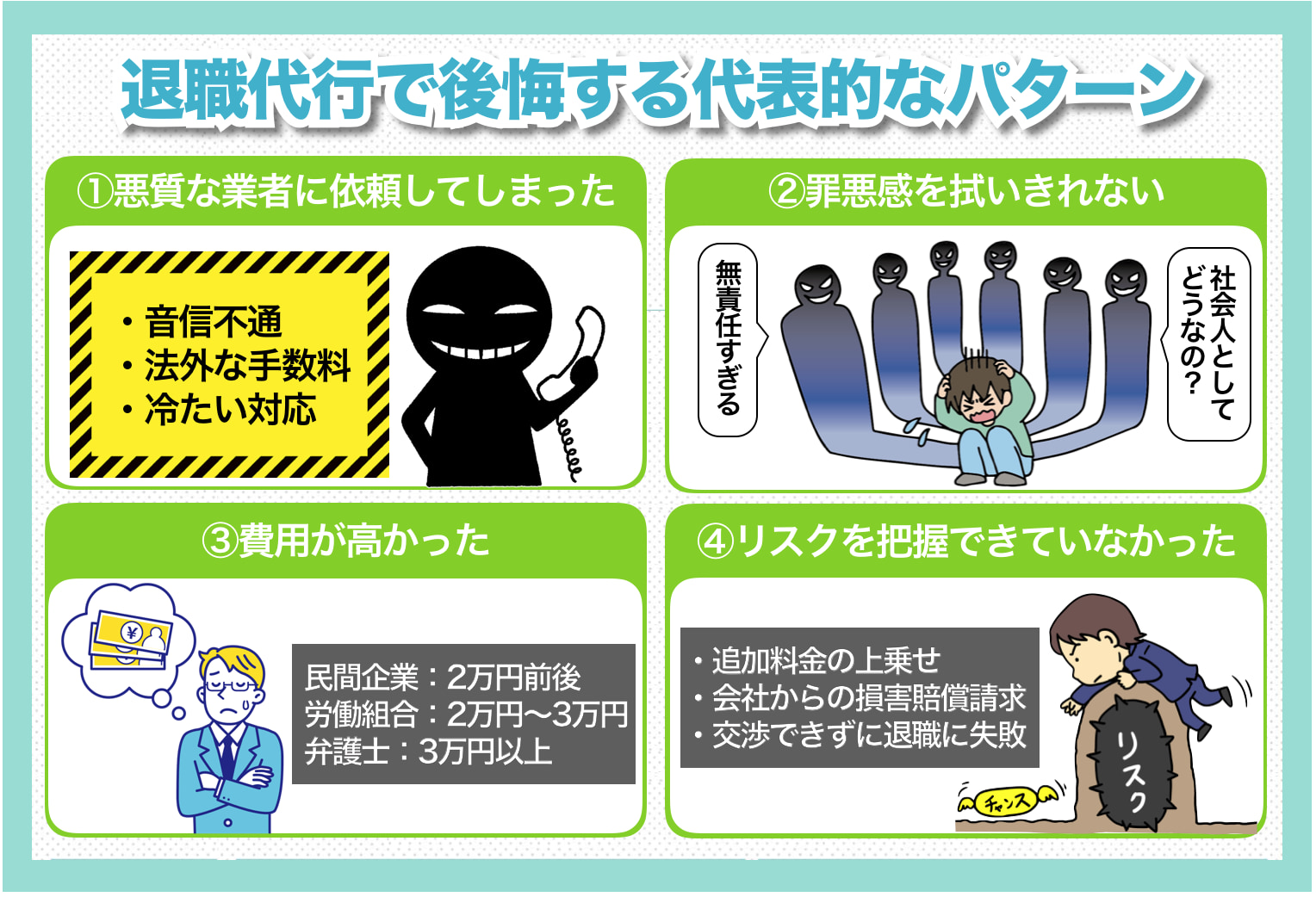 退職代行 後悔 パターン