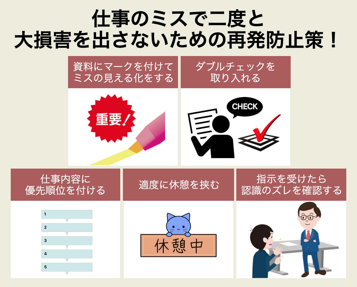 二度と仕事のミスで大損害を出さないための再発防止策！