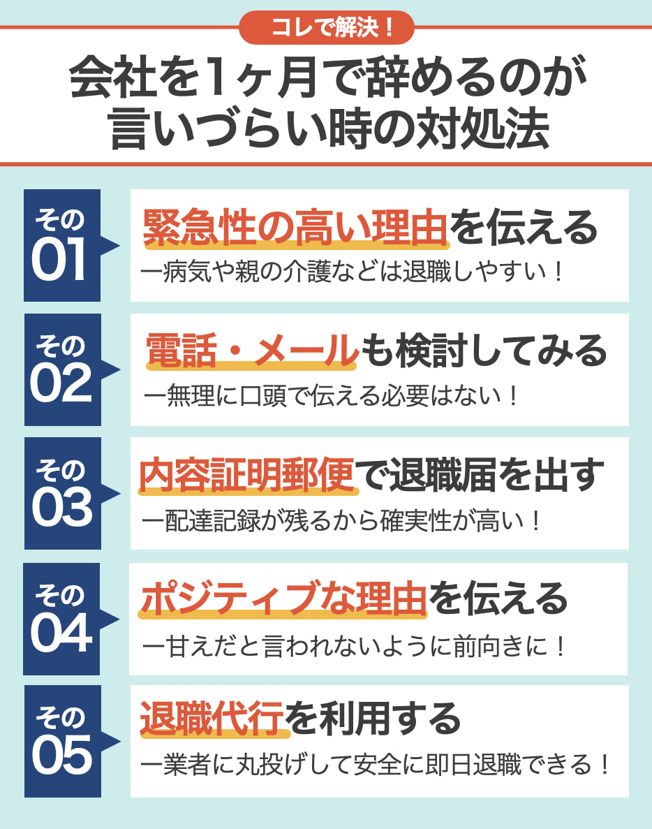 会社を1ヶ月で辞めるのが言いづらい時の対処法